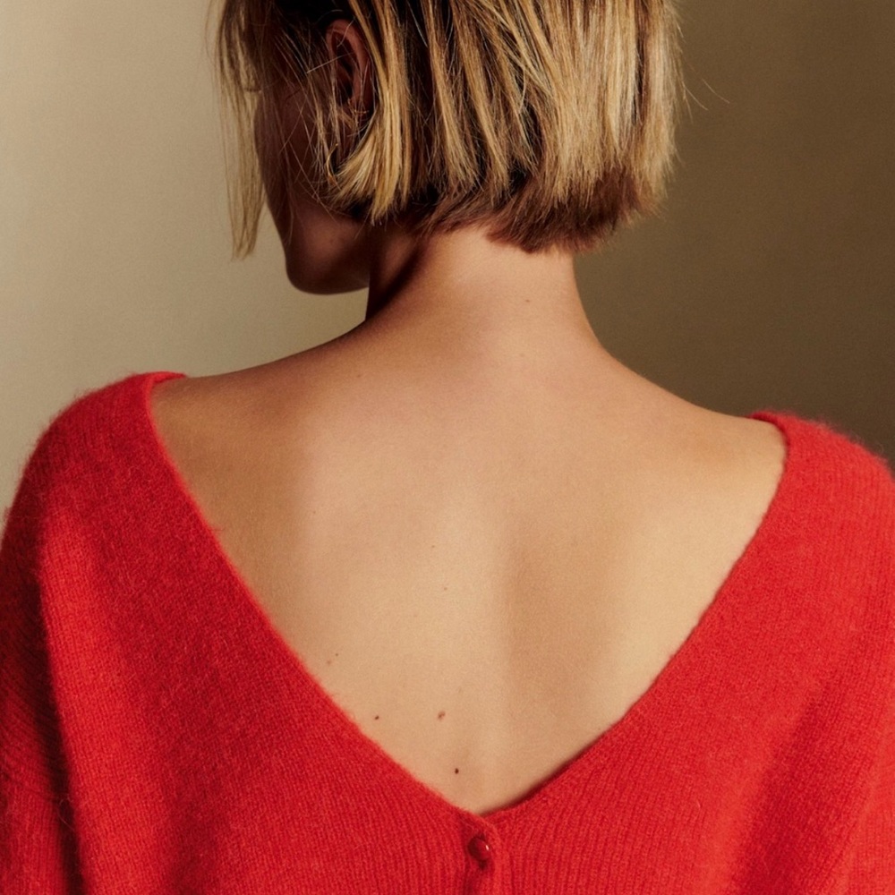 Sézane Barry Cardigan Red XXS - Picture 8 of 9